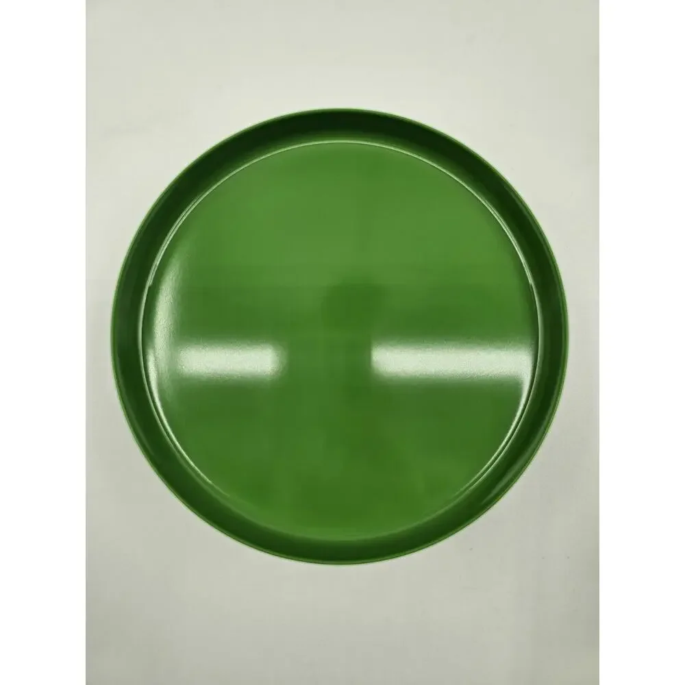 4 Vintage Oblique PMC Green Stacking Melamine Luncheon Plates 7 inch-FREE SHIP